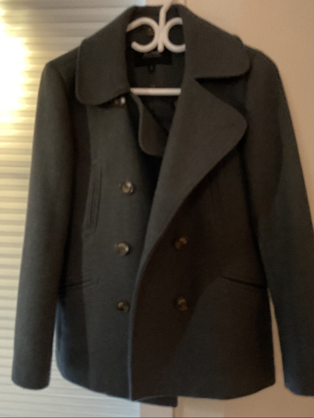 ALFRED SUNG Dark Gray Double-Breasted Wool Peacoat